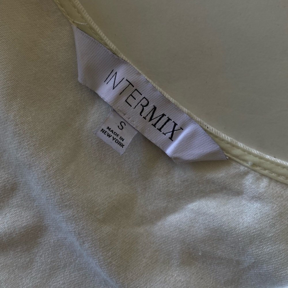 Intermix White Button Down Tie-Back Top Size S - image 6